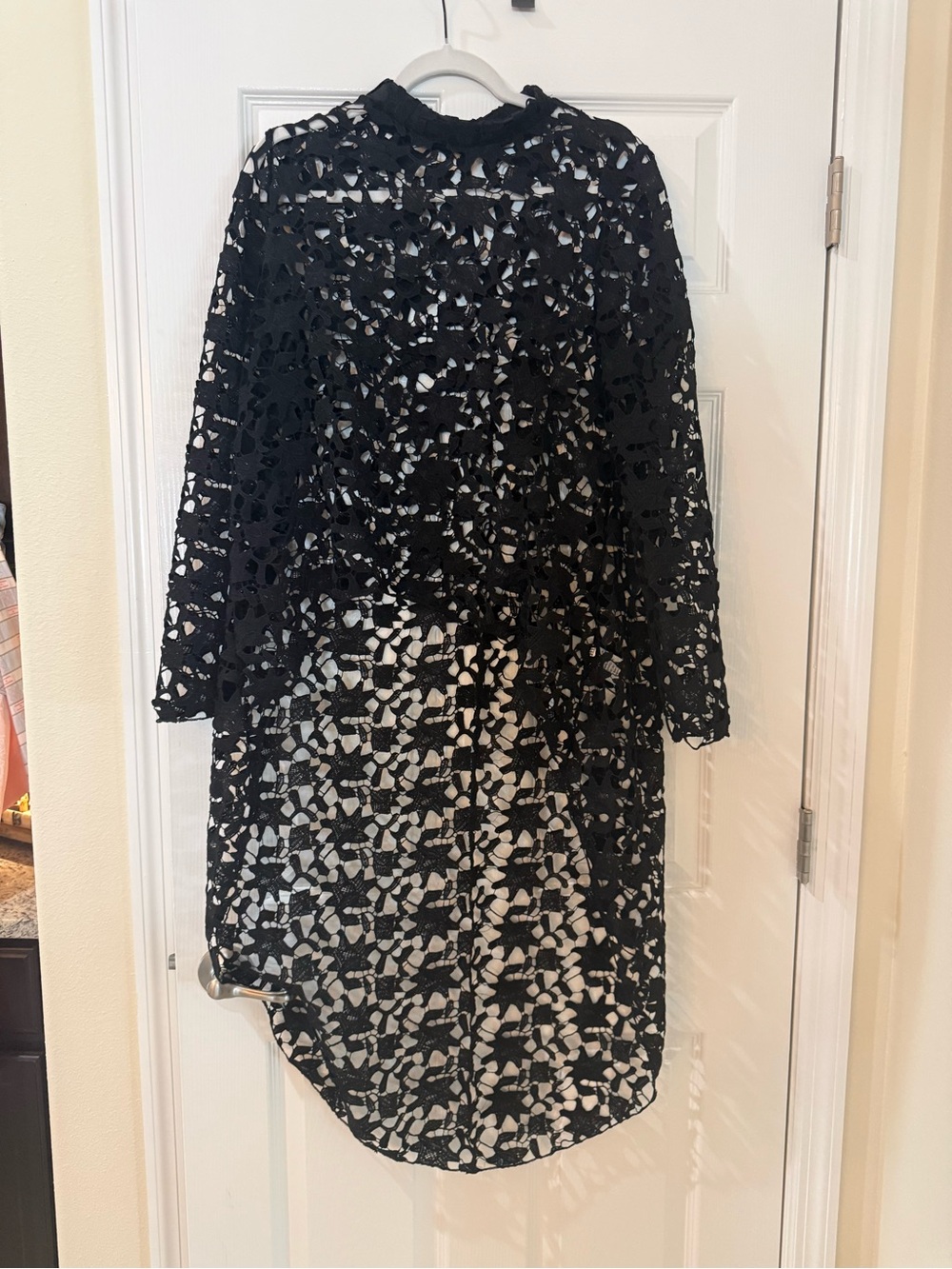 Pretty Garden Black Lace Overlay Women's High-Low Top